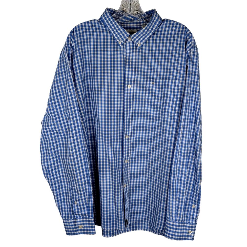 Dockers sz XL Blue /White check button down shirt Chest50"Center back20"Sl 26"